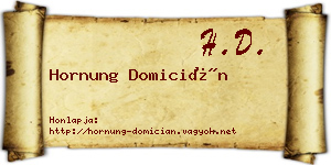 Hornung Domicián névjegykártya